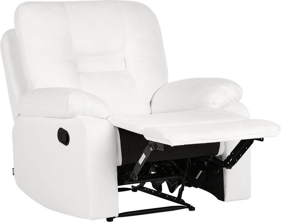 Beliani BERGEN Fauteuil handmatig verstelbaar Wit Polyester
