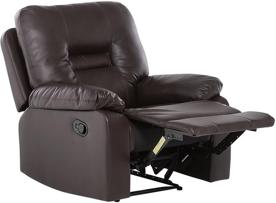 Beliani Relaxfauteuil BERGEN Kunstleer Bruin