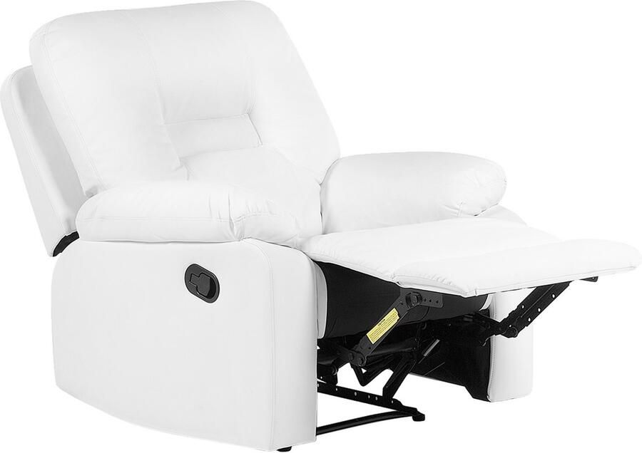 Beliani Relaxfauteuil BERGEN Kunstleer Wit