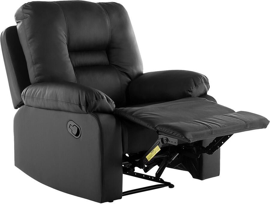 Beliani BERGEN TV-fauteuil Zwart Kunstleer