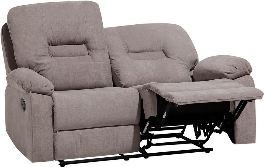 Beliani BERGEN Two Seater Sofa Beige Polyester