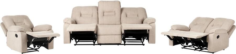 Beliani BERGEN Woonkamerset Beige Stof