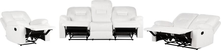 Beliani BERGEN Woonkamerset Wit Stof