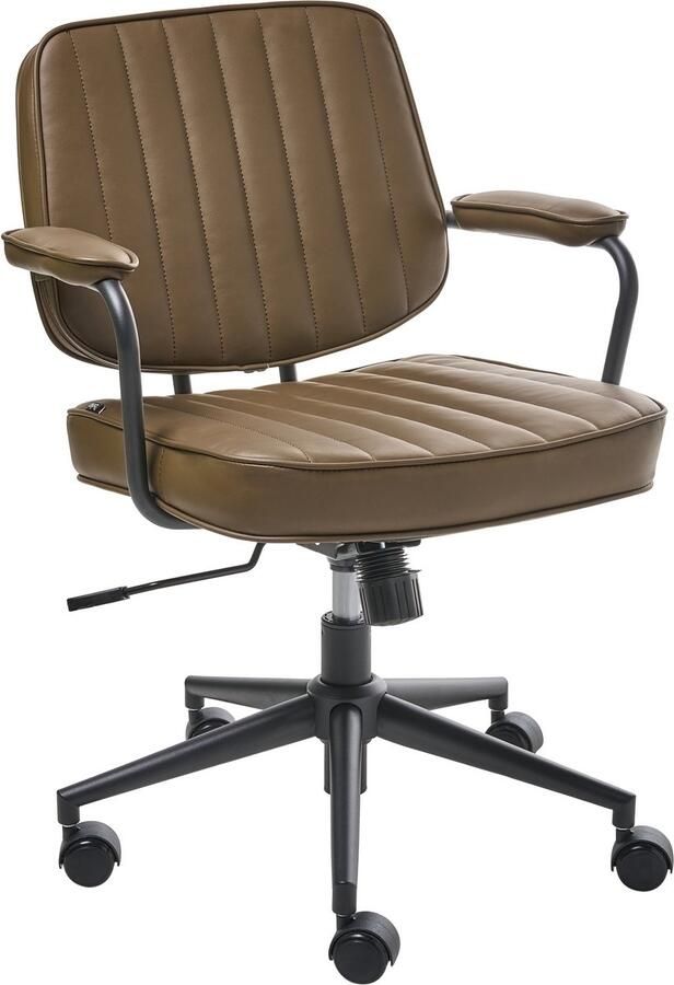 Beliani BERNE Bureaustoel Bruin Kunstleer