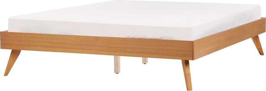 Beliani BERRIC Tweepersoonsbed Lichthout 160 x 200 cm MDF