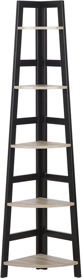 Beliani Hoek boekenkast met 5 niveaus BEXLEY 163 cm Zwart