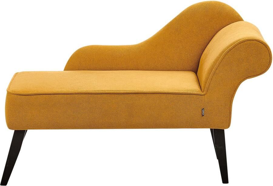 Beliani BIARRITZ Chaise longue Mosterdgeel Rechtszijdig Polyester