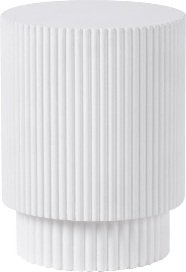 Beliani BICCARI Bijzettafel-Wit-Lichtbeton (MgO)