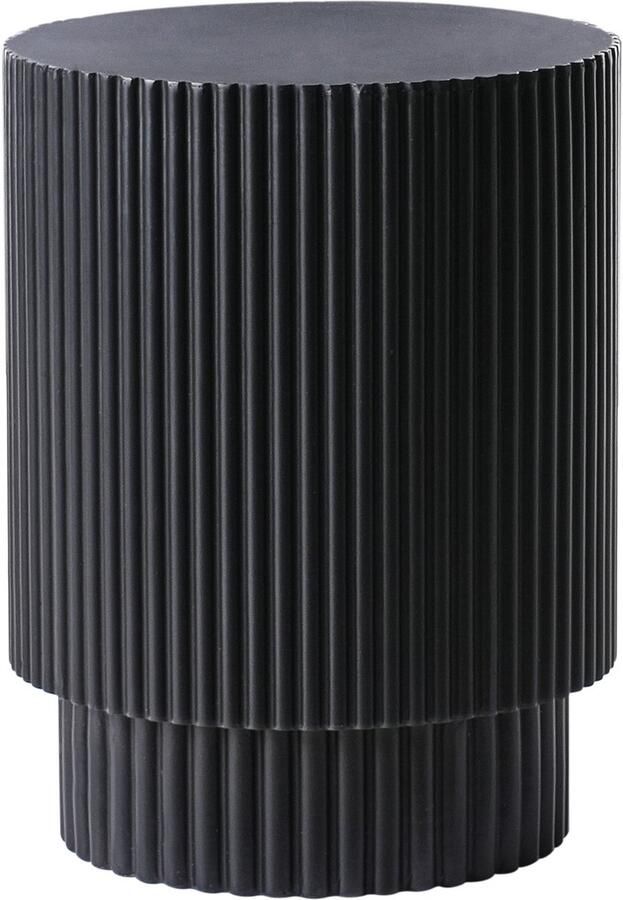 Beliani BICCARI Bijzettafel-Zwart-Lichtbeton (MgO)