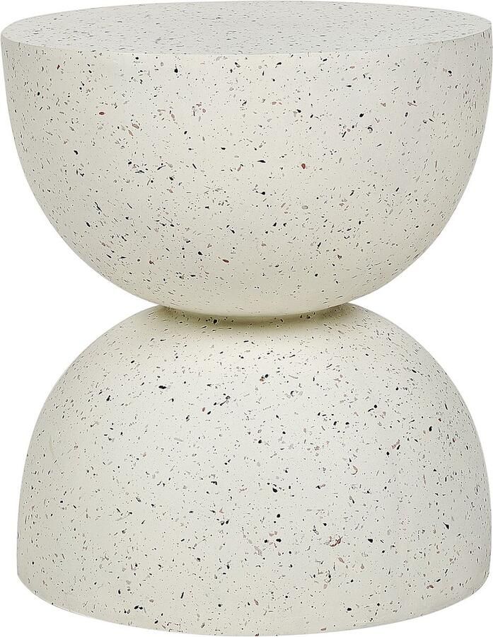 Beliani CAORIA Bijzettafel Gebroken wit Terrazzo effect Lichtbeton
