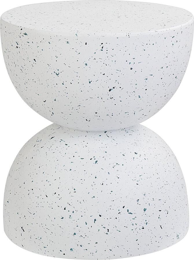 Beliani CAORIA Bijzettafel Wit Terrazzo effect Lichtbeton