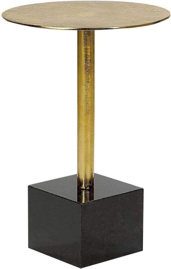 Beliani COLIBRI Bijzettafel Zwart Goud Metaal