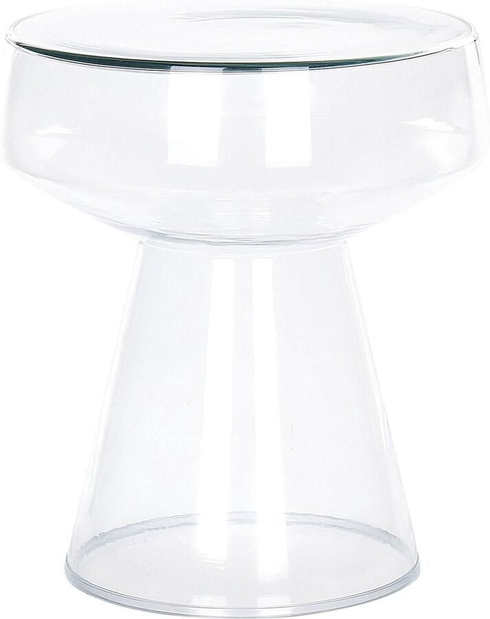 Beliani LAGUNA Bijzettafel Transparant Glas