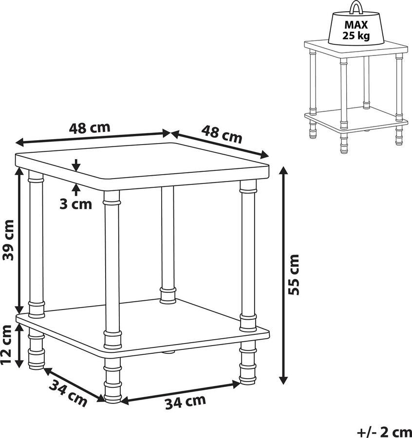Beliani VERIL Nachtkastje Donkere houtkleur Spaanplaat - Foto 2