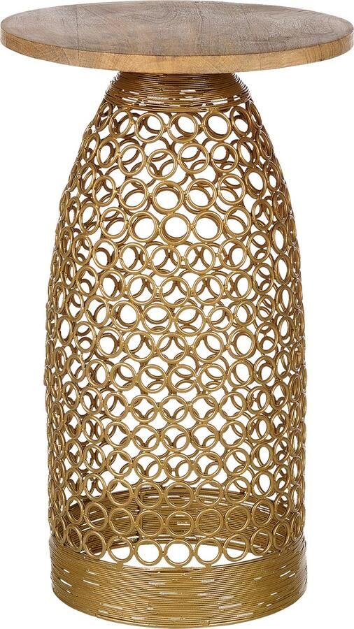 Beliani WAIHI Bijzettafel Lichte houtkleur Mangohout