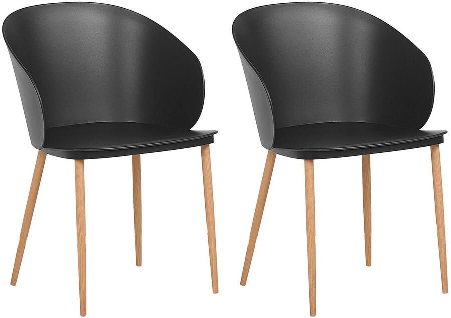 Beliani BLAYKEE Eetkamerstoel-Lichte houtkleur-Synthetisch materiaal - Foto 2