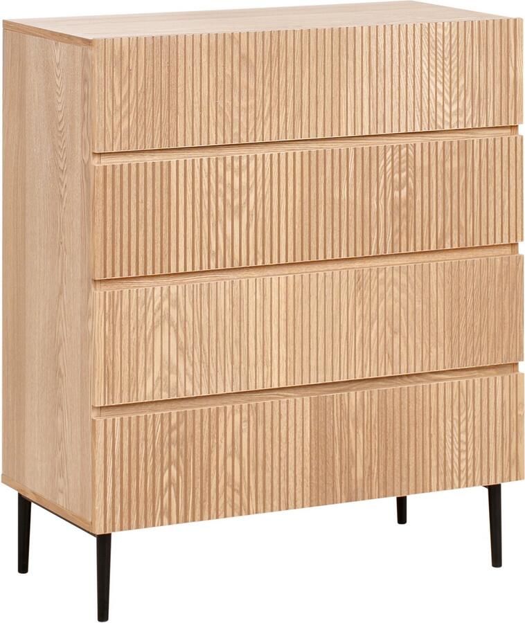 Beliani Ladekast 4 lades BLYTHE Natuurlijk essenhout