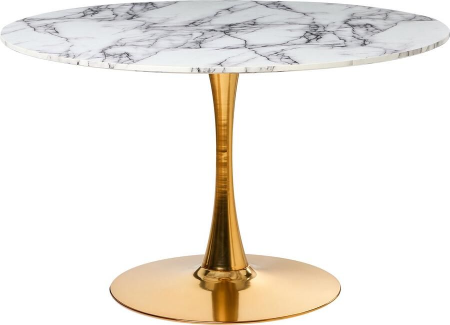 Beliani BOCA Ronde eettafel Wit marmer 120 cm MDF