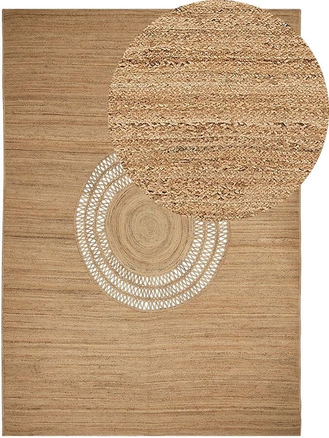Beliani Vloerkleed BOGAZOREN 160 x 230 cm Jute Beige