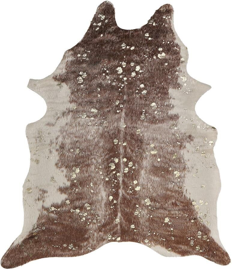 Beliani BOGONG Kunstleer vloerkleed Bruin Wit 130 x 170 cm Polyester