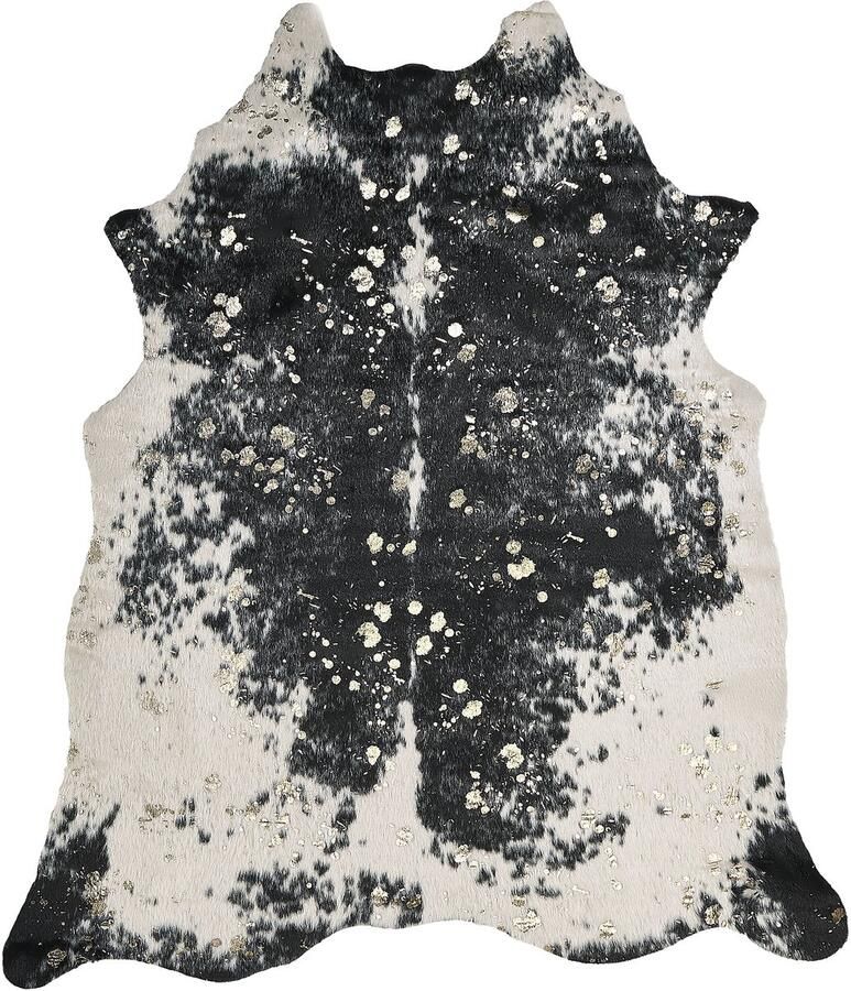 Beliani BOGONG Kunstleer vloerkleed Wit Zwart 130 x 170 cm Polyester