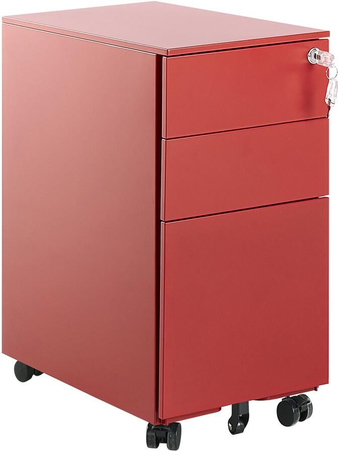 Beliani BOLSENA II Archiefkast Rood Metaal - Foto 2