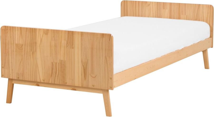 Beliani -BONNAC-Eenpersoonsbed-Lichthout-90 x 200 cm-Dennenhout