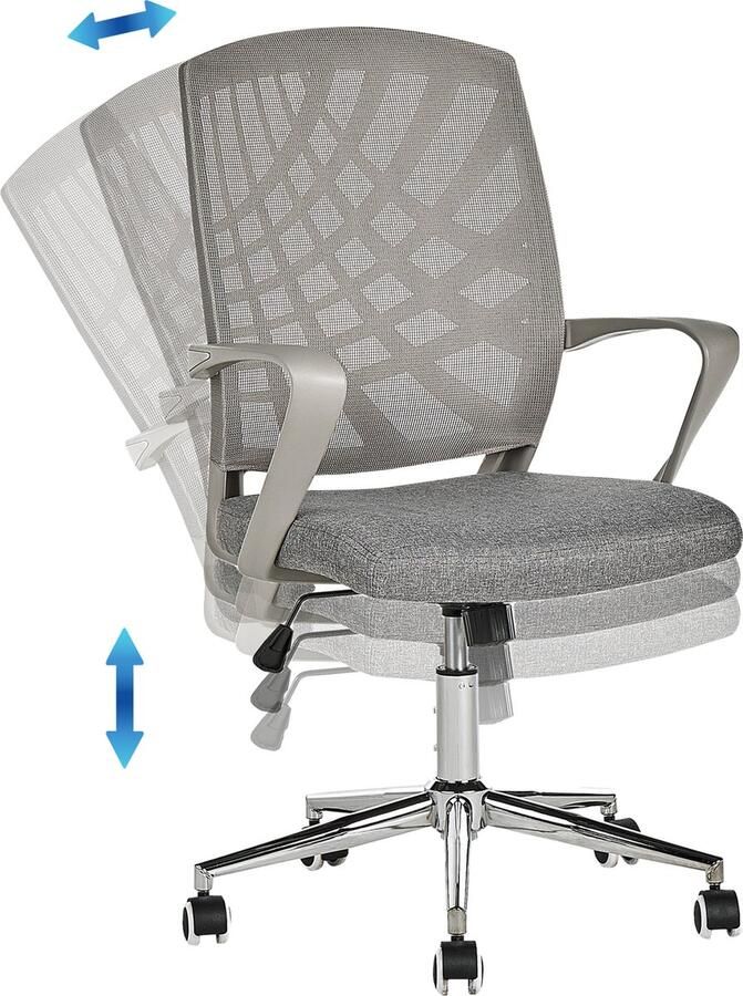 Beliani BONNY Bureaustoel Grijs Polyester - Foto 2