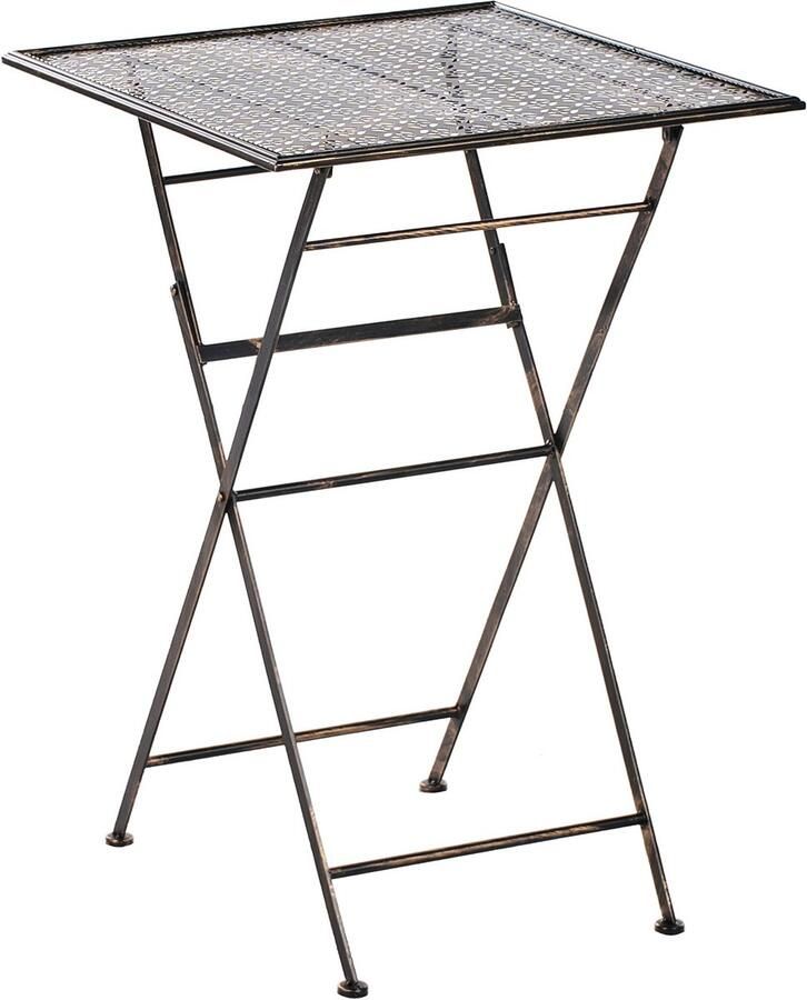 Beliani Tuin bartafel BORMIO 60 cm 60 cm Metaal Zwart