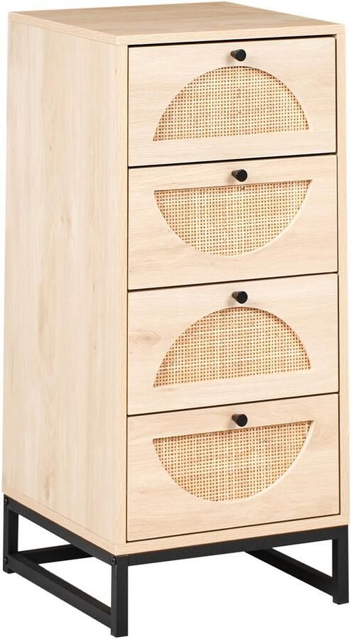 Beliani BOTWOOD Ladekast 4 lades Lichtbruin Vezelplaat