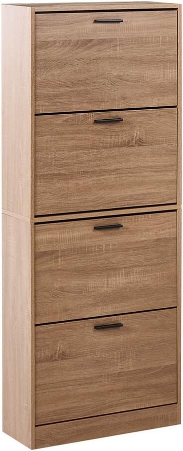 Beliani BOWRAL Schoenenkast 4 vakken Lichtbruin Vezelplaat