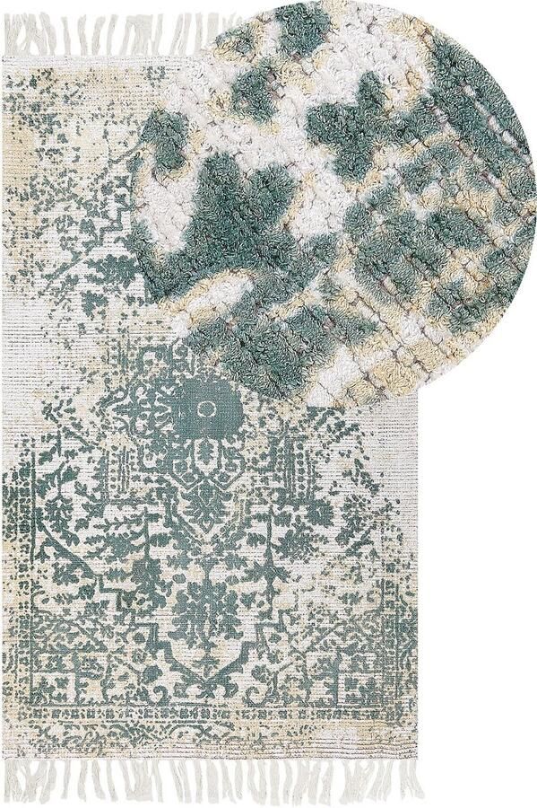 Beliani BOYALI Vintage vloerkleed Lichtbeige 80 x 150 cm Viscose - Foto 2