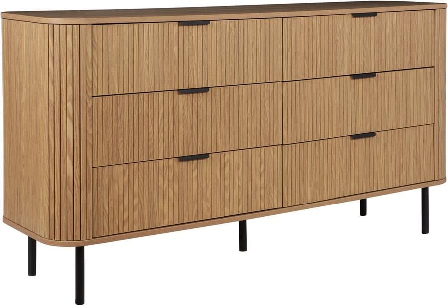 Beliani BRADLEY Dressoir Lichthout Zwart MDf