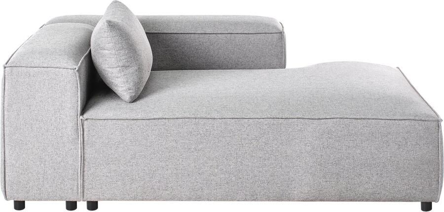 Beliani BRANDE Chaise longue Grijs Linkszijdig Polyester