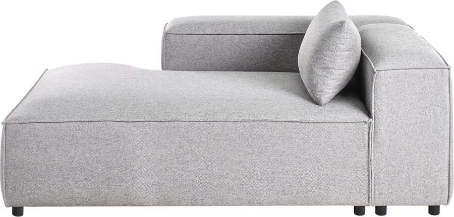Beliani BRANDE Chaise longue Grijs Rechtszijdig Polyester