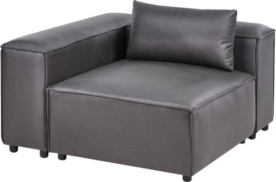 Beliani BRANDE Hoekmodule Zwart Rechtszijdig Kunstleer