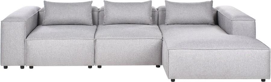 Beliani BRANDE Modulaire bank Grijs Linkszijdig Polyester