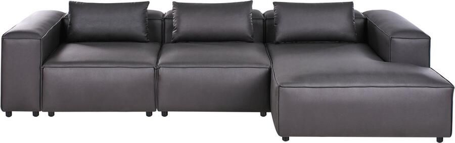 Beliani BRANDE Modulaire bank Zwart Linkszijdig Kunstleer