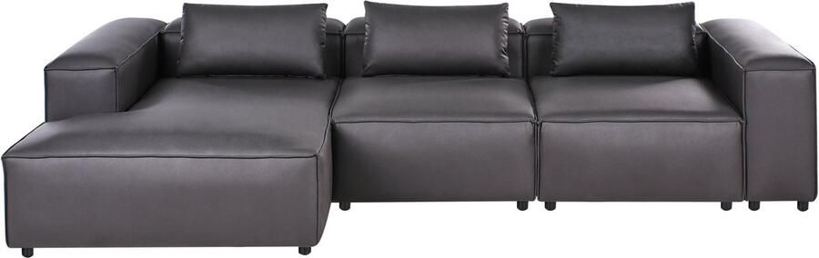 Beliani BRANDE Modulaire bank Zwart Rechtszijdig Kunstleer