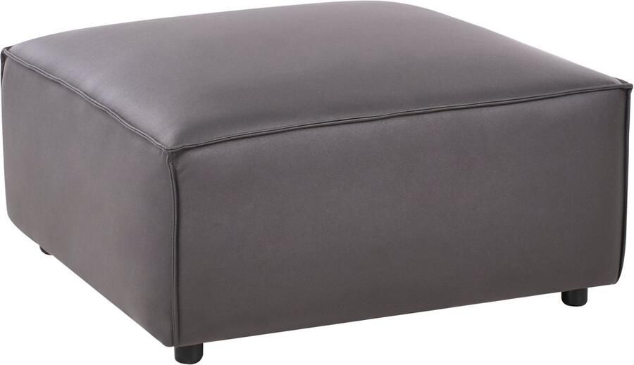 Beliani BRANDE Ottomaan Zwart Kunstleer