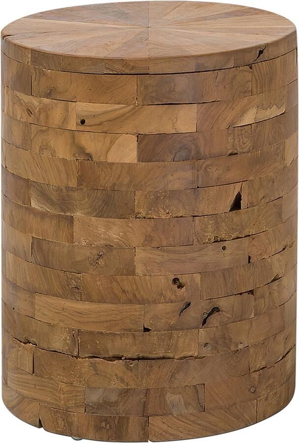 Beliani BRANT Bijzettafel voor binnen Teakhout 35 x 35 cm