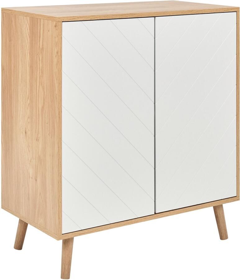 Beliani BRISTOW Dressoir Lichtbruin Wit Hout