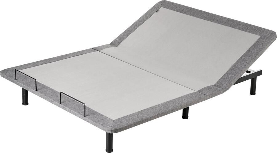 Beliani BRUNOY Bedframe elektrisch verstelbaar Grijs 140 x 200 cm Polyester