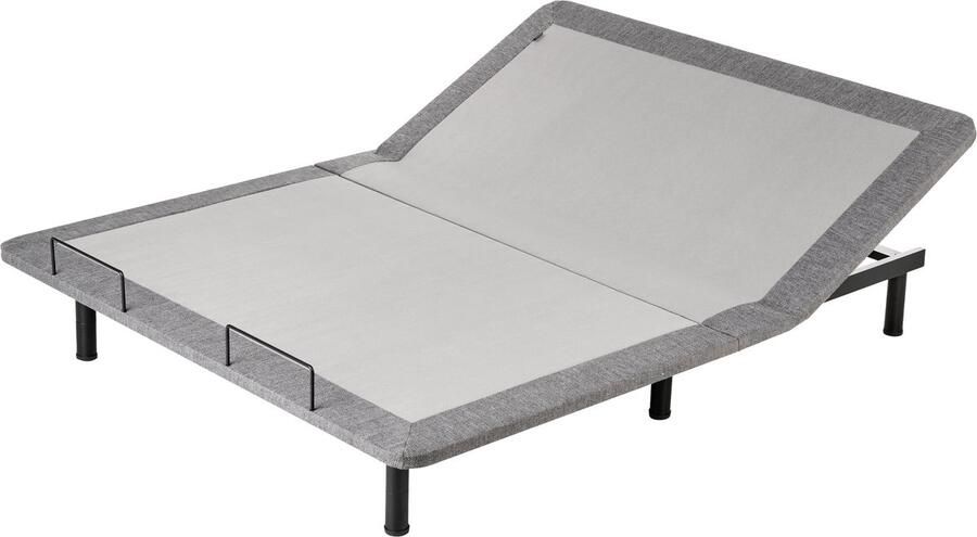 Beliani BRUNOY Bedframe elektrisch verstelbaar Grijs 160 x 200 cm Polyester
