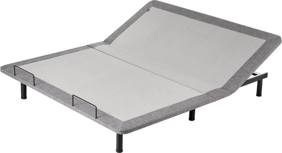 Beliani BRUNOY Bedframe elektrisch verstelbaar Grijs 180 x 200 cm Polyester