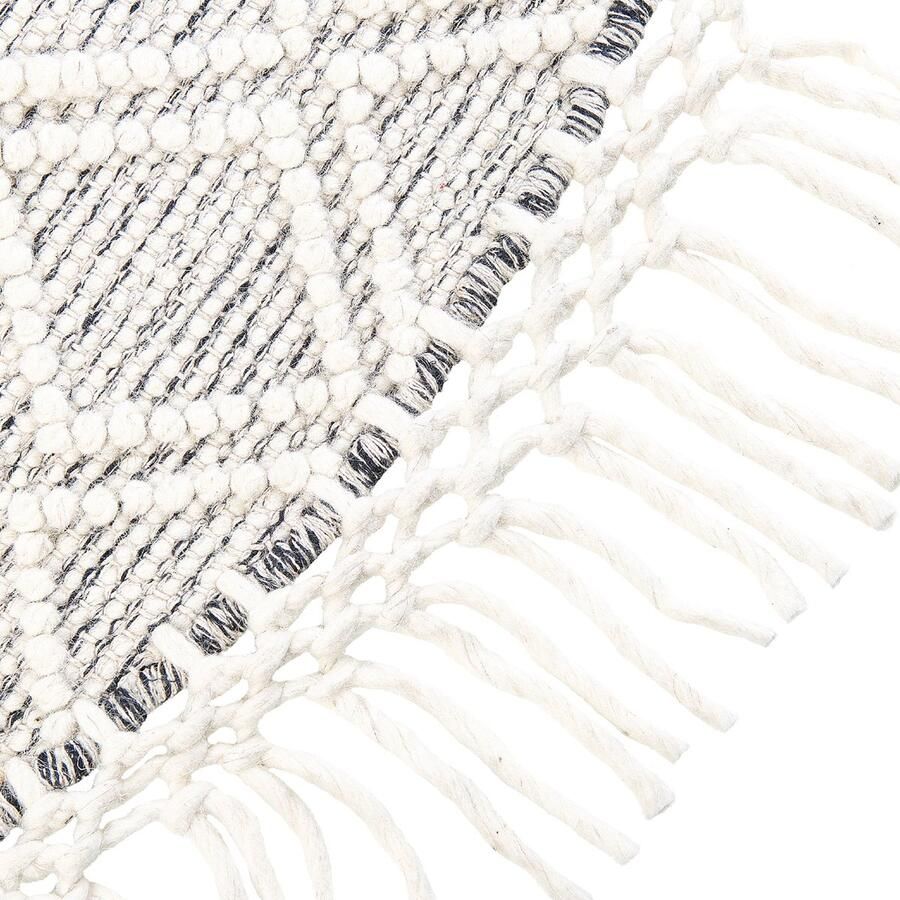 Beliani BULDAN Modern vloerkleed Gebroken wit Ã¸ 140 cm Wol