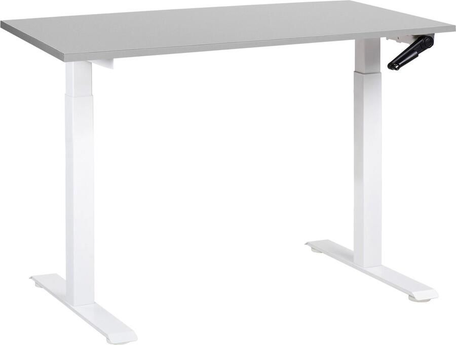 Beliani Handmatig verstelbaar sta-bureau DESTINES Grijs wit 120 cm 72 cm