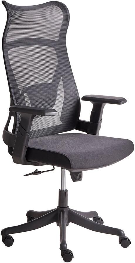 Beliani Bureaustoel Draaibaar BARD Stof Zwart