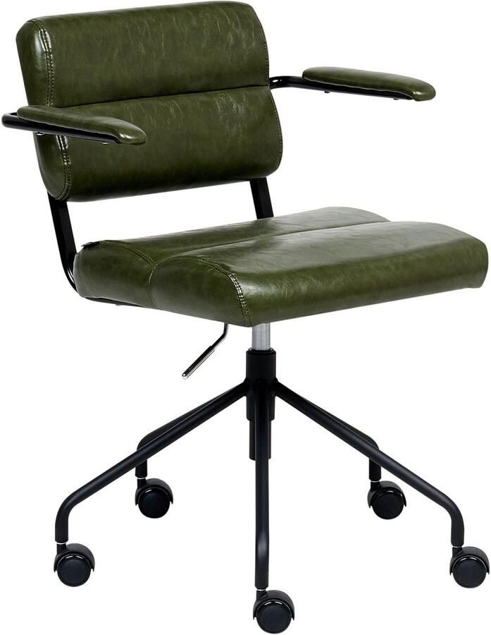 Beliani Bureaustoel Draaibaar CANDOR Kunstleer Donkergroen