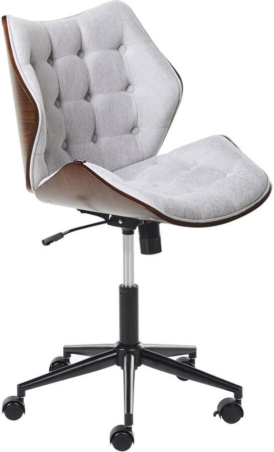 Beliani Bureaustoel Draaibaar LOMPOC Kunstlinnen Grijs